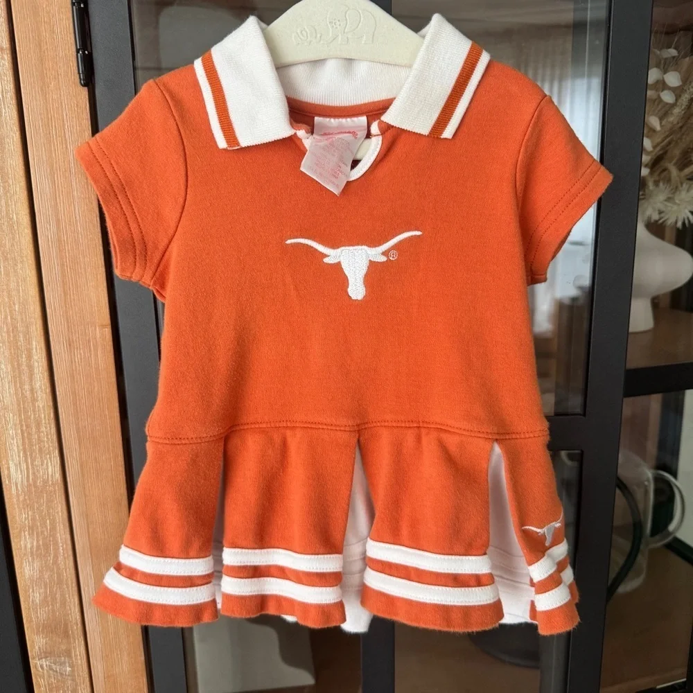 UT Longhorns Texas cheerleader polo dress baby girl Austin university of pique